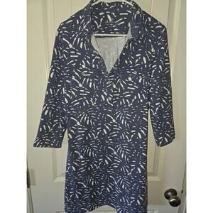 Southern Tide tropical monstera leaf pattern shirt dress NWOT Medium ❤️